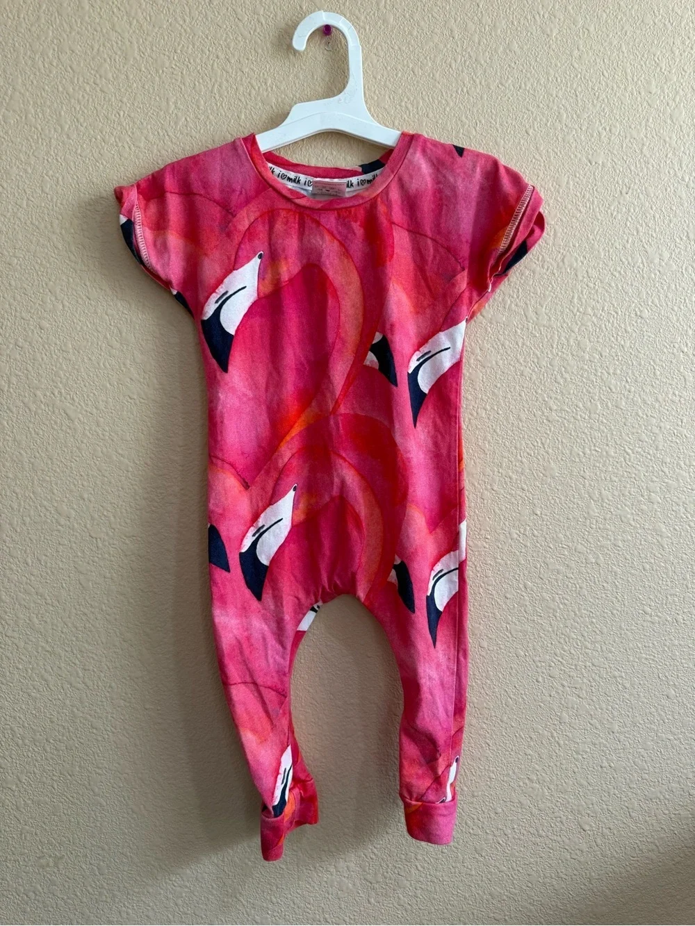 Pink Flamingo-Print Kids One-Piece Bodysuit
